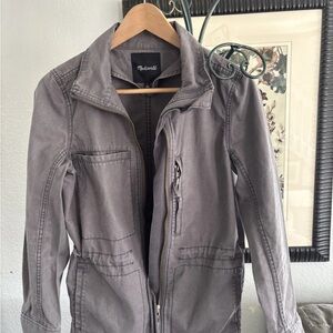 Madewell Slate Gray Utility Zip Jacket